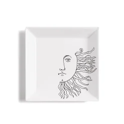 Piatto Quadrato Solitario B/N - Fornasetti