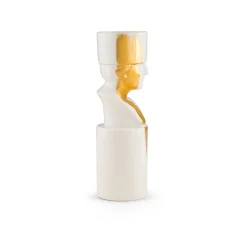 Porta Candela Il Letterato White/Gold - Ginori